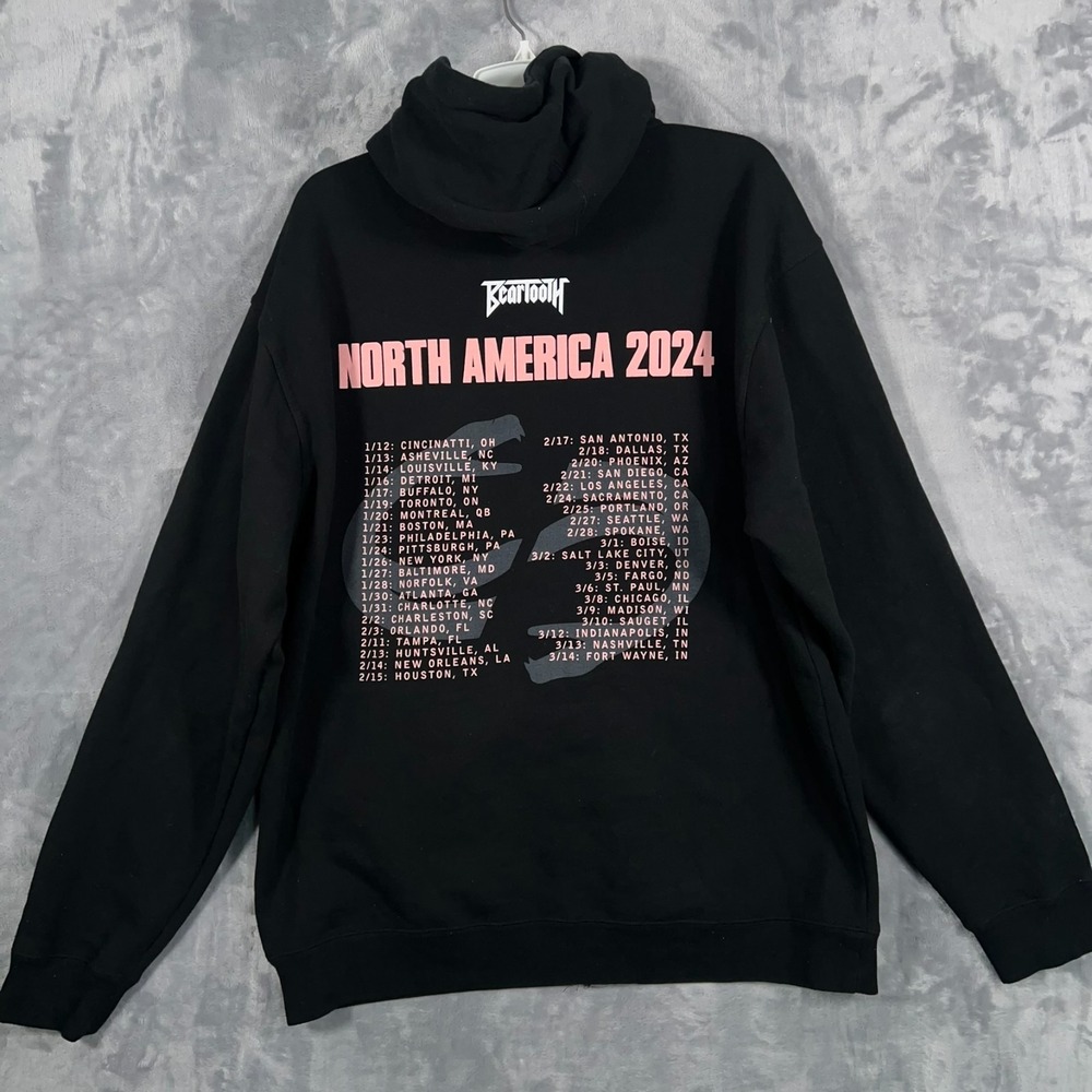 Beartooth Band North America 2024 Tour Hoodie Large‎ Black Full Zip Sweatshirt